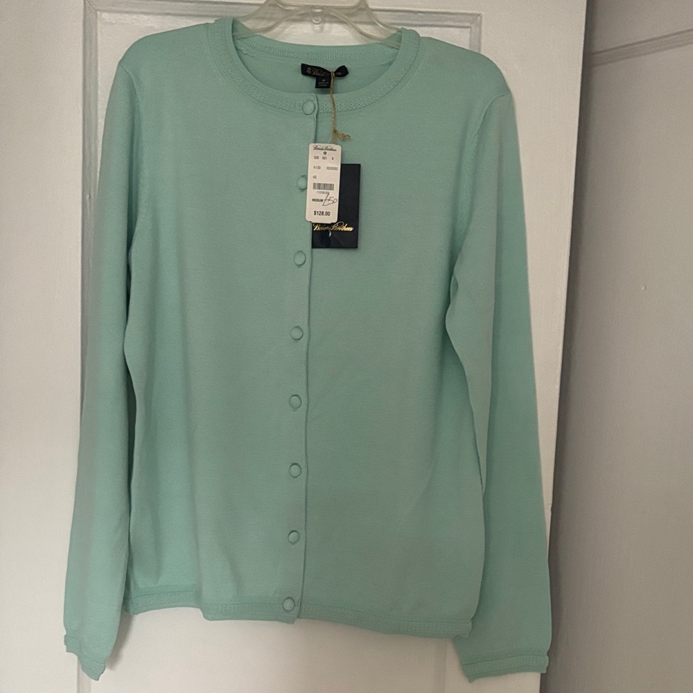 Light Blue Button-Front Cardigan
